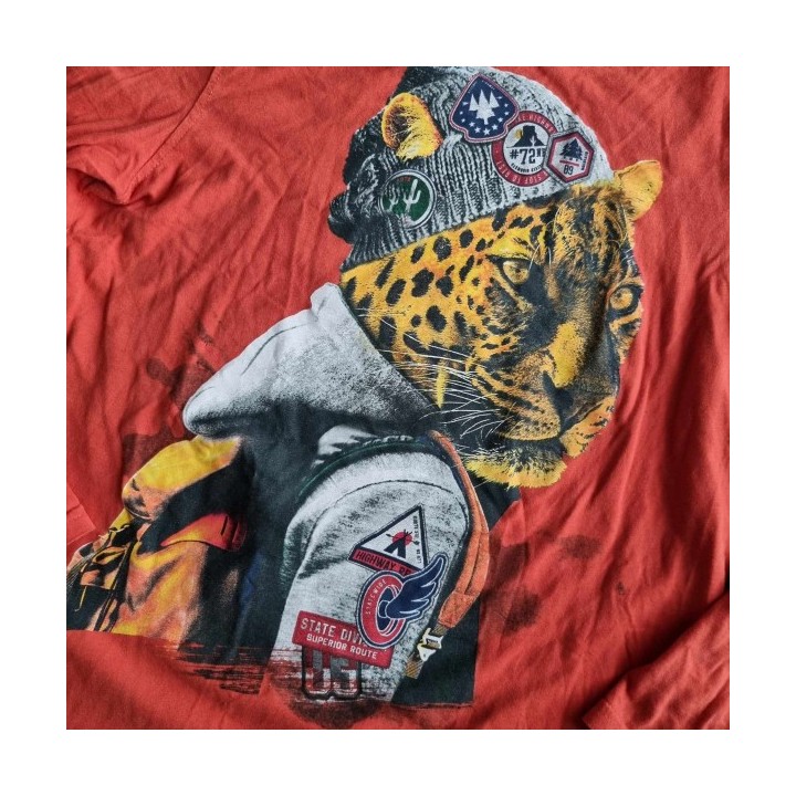 Outlet suisse – Solderie & Neuf - T-shirt brun Tigre Skate Nation