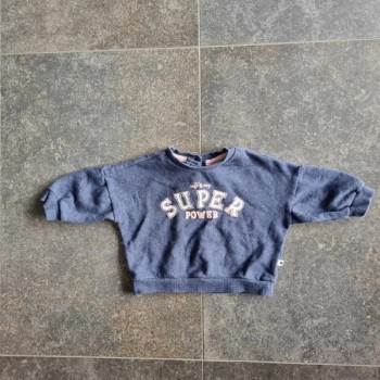 Solderie suisse – Seconde main & Neuf - Sweat bleu Super Power Smile