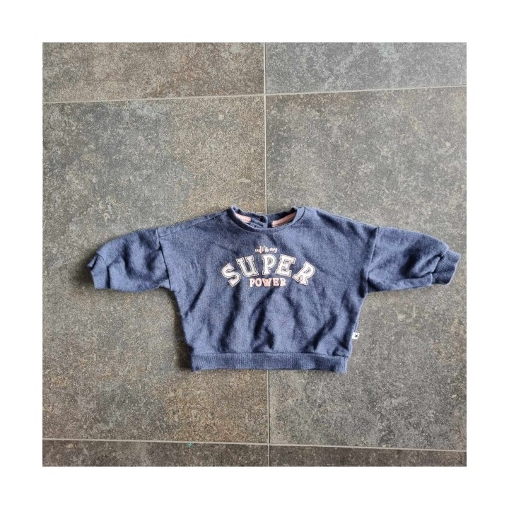 Solderie suisse – Seconde main & Neuf - Sweat bleu Super Power Smile
