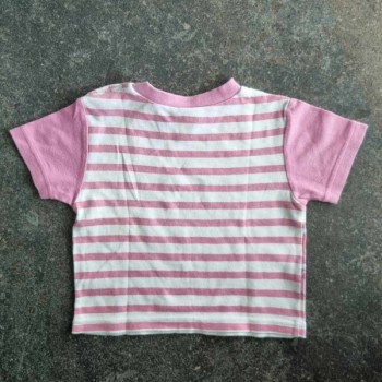 La Solderie - Seconde main et neuf - T-shirt rose blanc papillon