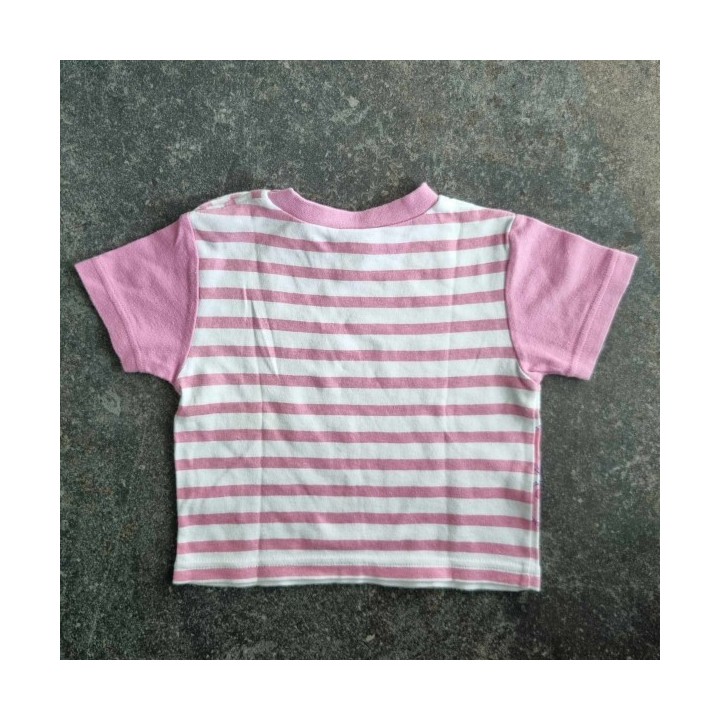 La Solderie - Seconde main et neuf - T-shirt rose blanc papillon