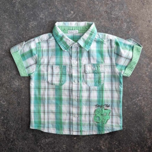 La Solderie - Seconde main et neuf - Chemise rayée vert blanc Milou La Solderie - Seconde main et neuf - Chemise rayée vert blanc Milou