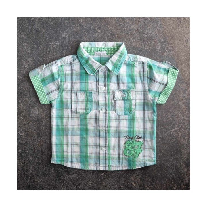 La Solderie - Seconde main et neuf - Chemise rayée vert blanc Milou