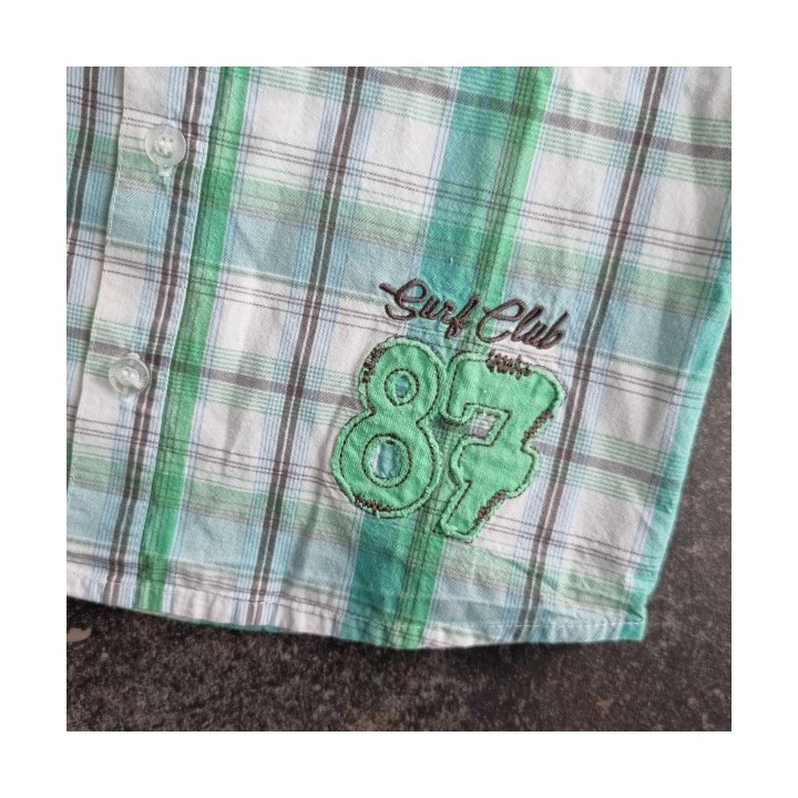La Solderie - Seconde main et neuf - Chemise rayée vert blanc Milou