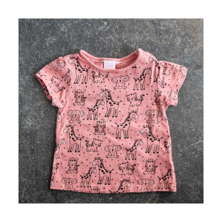 La Solderie - Seconde main et neuf - T-shirt brun animaux Smile