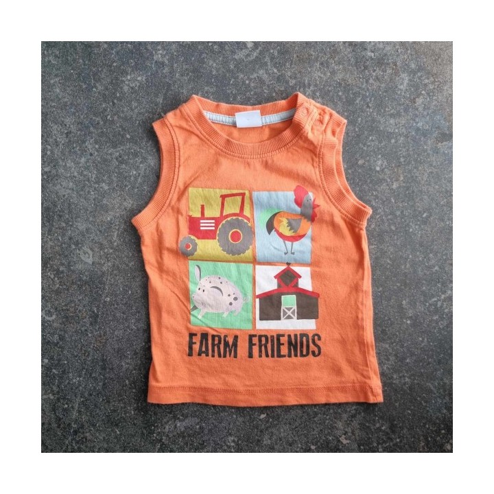 La Solderie - Seconde main et neuf - T-shirt orange Farm Friends Smile
