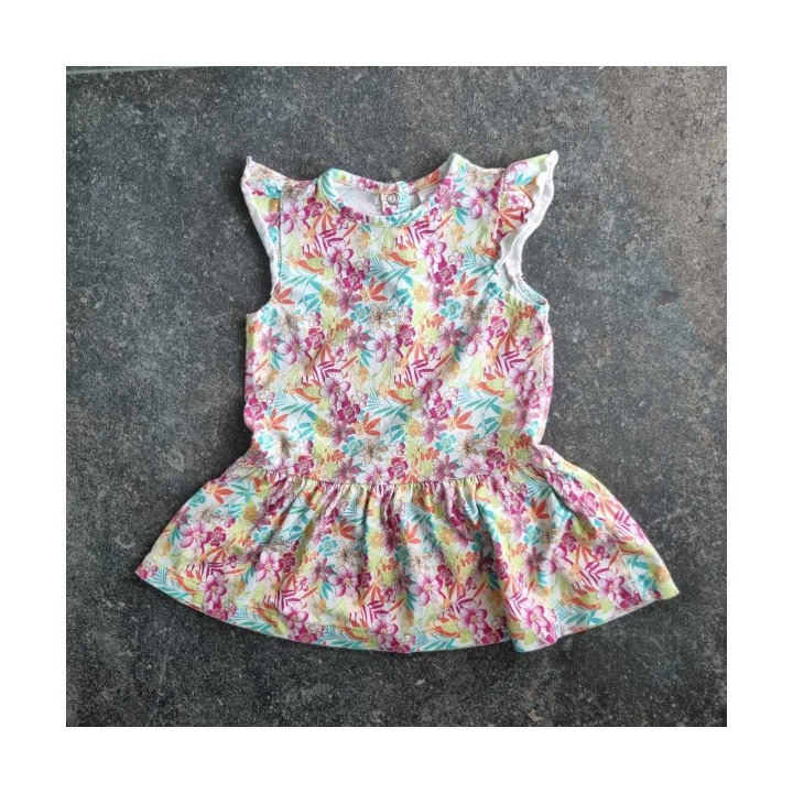 La Solderie - Seconde main et neuf - Robe blanche à fleurs Baby Club