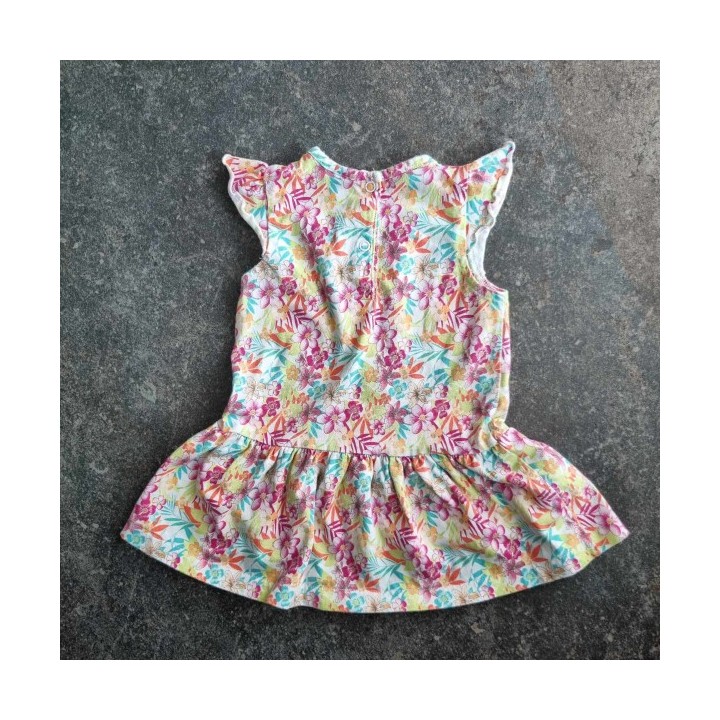 La Solderie - Seconde main et neuf - Robe blanche à fleurs Baby Club