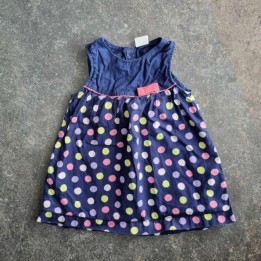 La Solderie - Seconde main et neuf - Robe bleue à pois H&M