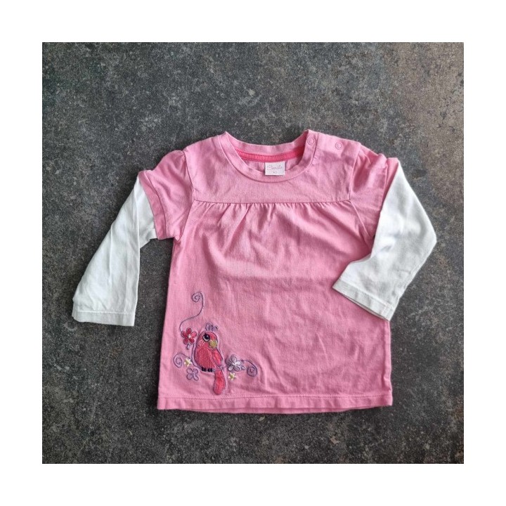 La Solderie - Seconde main et neuf - T-shirt rose oiseau Smile