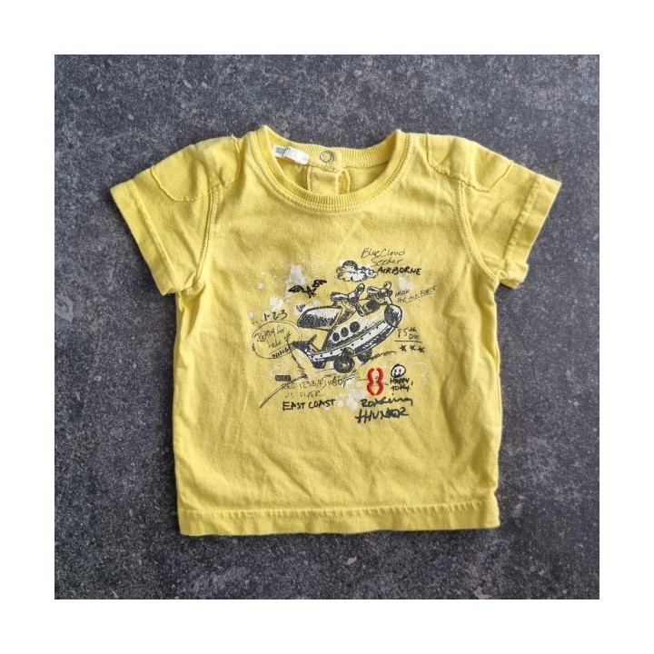 La Solderie - Seconde main et neuf - T-shirt jaune avion Benetton