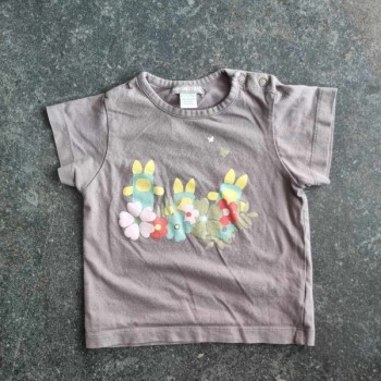 La Solderie - Seconde main et neuf - T-shirt  brun fleurs Orchestra