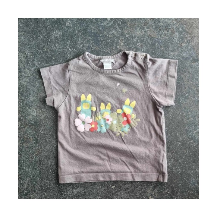 La Solderie - Seconde main et neuf - T-shirt  brun fleurs Orchestra