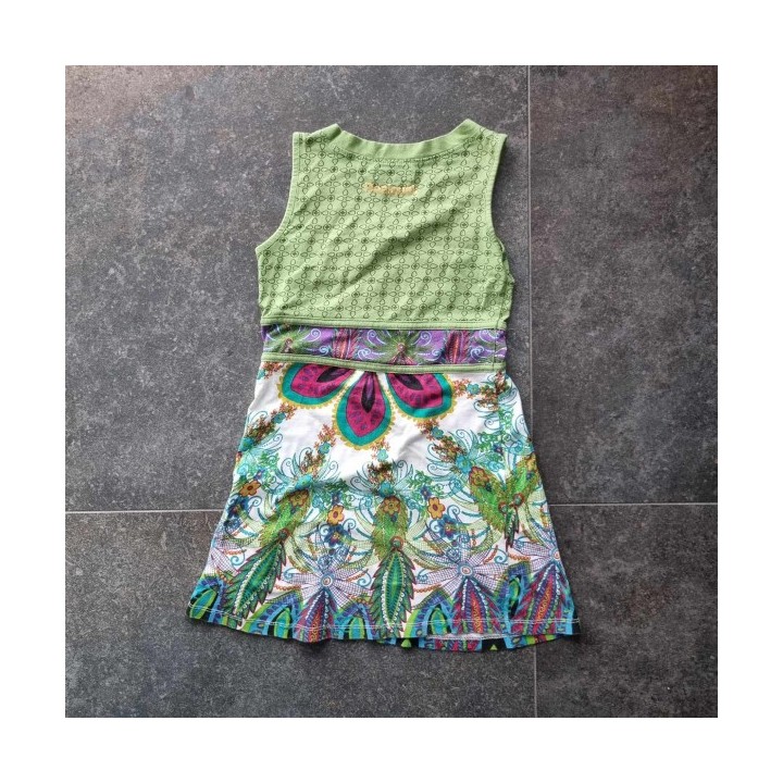 Outlet Suisse – Solderie & Neuf - Robe Desigual verte blanche à fleurs