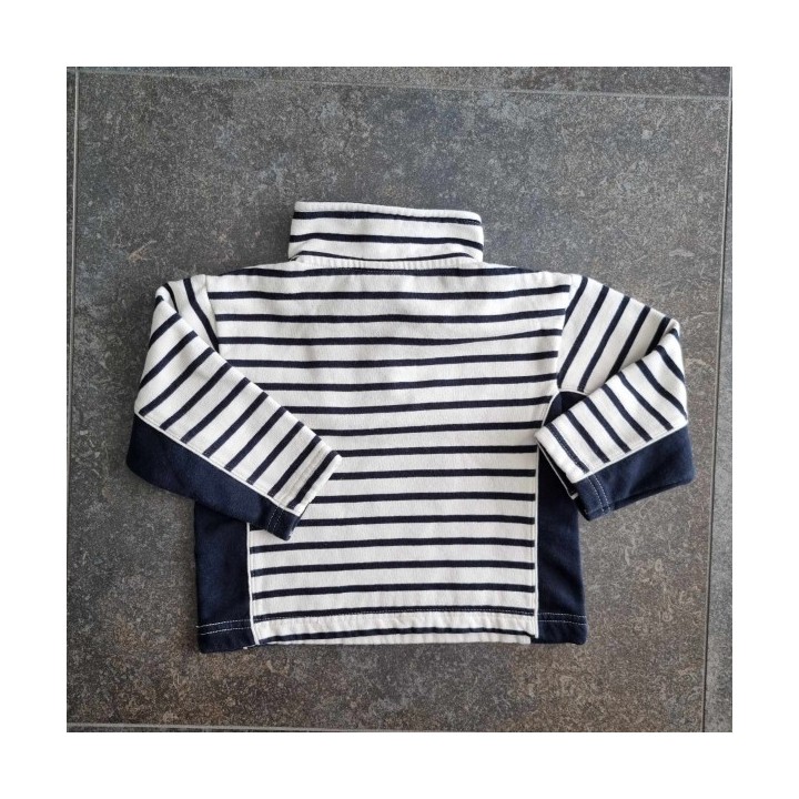 Solderie suisse - Sweat rayé blanc noir Rayar