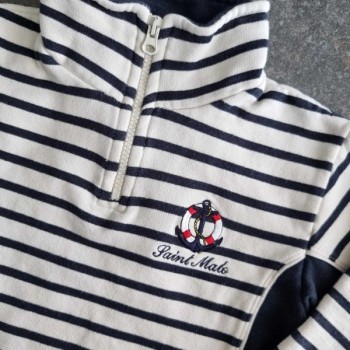 Solderie suisse - Sweat rayé blanc noir Rayar