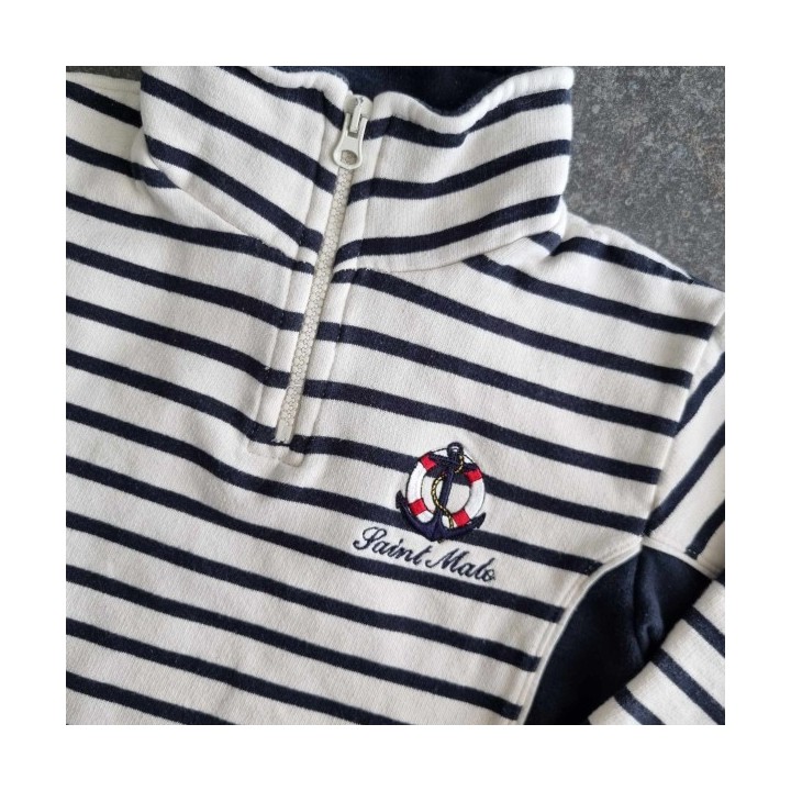 Solderie suisse - Sweat rayé blanc noir Rayar