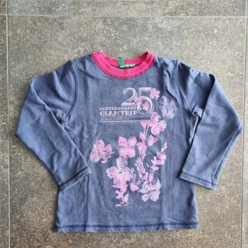 Solderie suisse - Sweat bleu fleurs Benetton