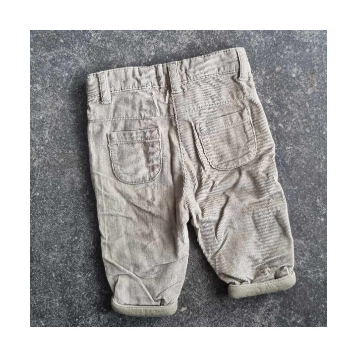 Outlet Suisse – Solderie & Neuf - Pantalon velours côtelé vert fleurs
