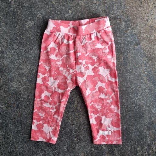 La Solderie suisse - Pantalon fin rose à fleurs Puma taille 86