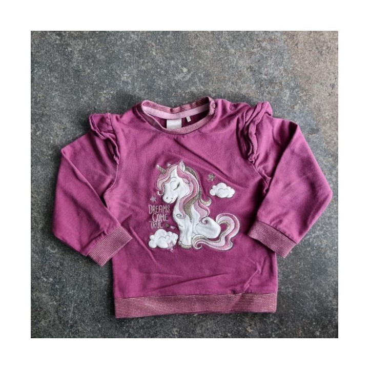 La Solderie suisse - Sweat mauve licorne Smile taille 86