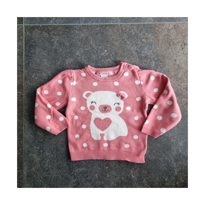 La Solderie suisse - Pull rose ourson Smile taille 86