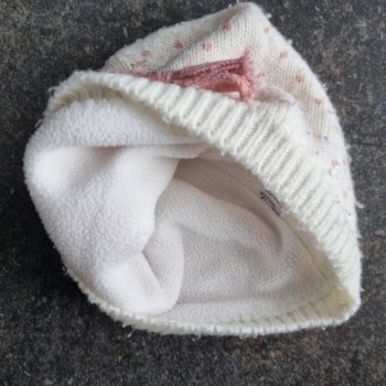 La Solderie suisse - Bonnet laine blanc nœud rose Smile taille 80