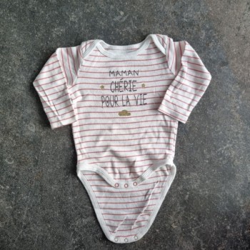 La Solderie suisse - Body blanc Maman chérie Gemo taille 80