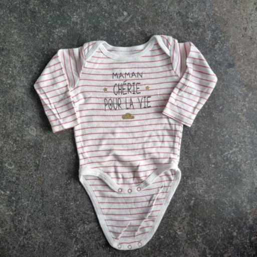 La Solderie suisse - Body blanc Maman chérie Gemo taille 80