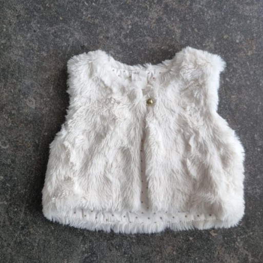 La Solderie suisse - Gilet blanc fourrure H&M taille 80