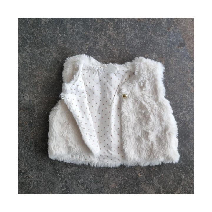La Solderie suisse - Gilet blanc fourrure H&M taille 80