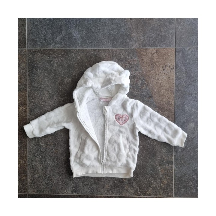 La Solderie suisse - Veste fourrure capuche blanche Smile