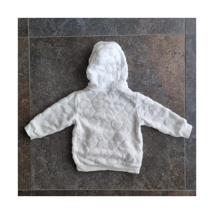 La Solderie suisse - Veste fourrure capuche blanche Smile