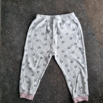 La Solderie suisse - Bas de pyjama blanc pingouins Smile taille 92