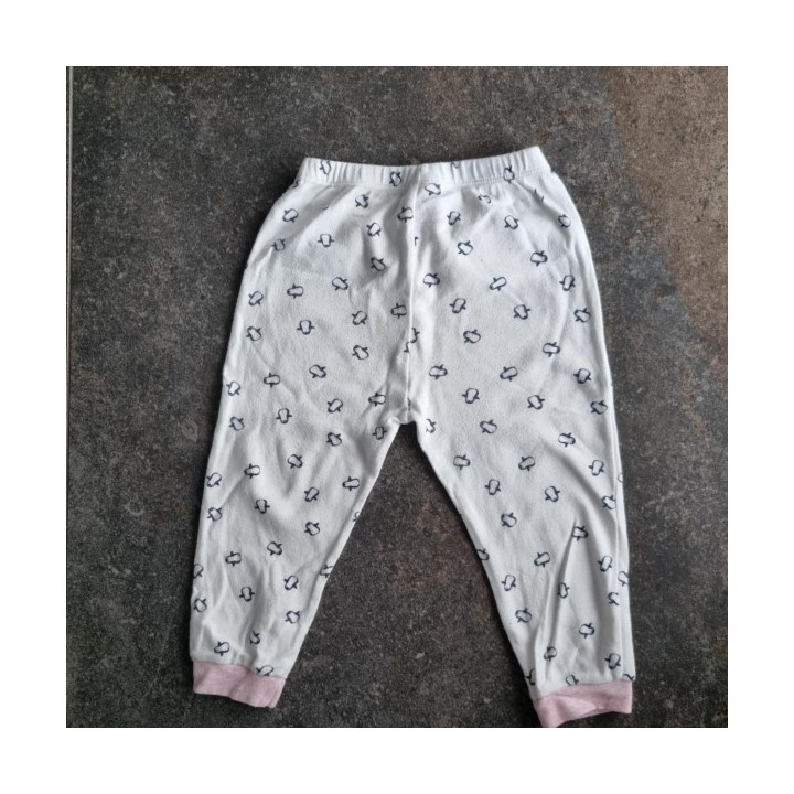 La Solderie suisse - Bas de pyjama blanc pingouins Smile taille 92