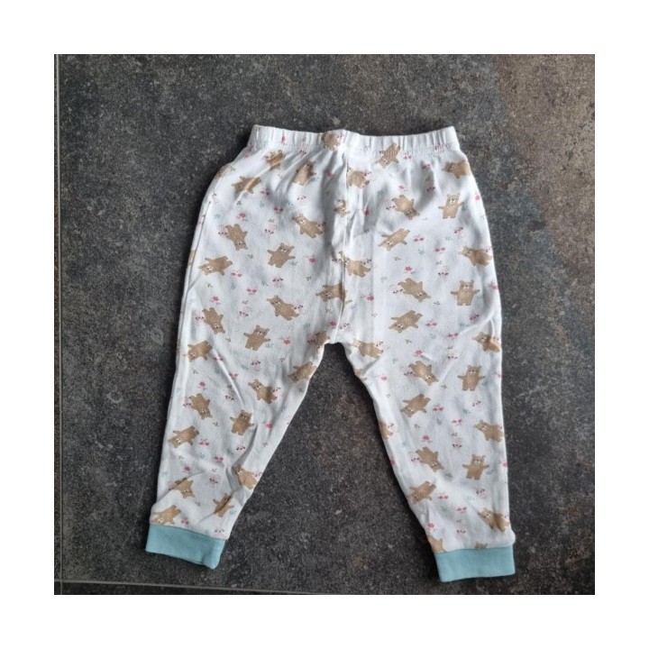 La Solderie suisse - Bas de pyjama blanc oursons Smile taille 86