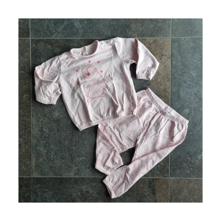 La Solderie suisse - Ensemble pyjama rose pingouins Blukids taille 92