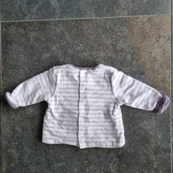 La Solderie suisse - Haut de pyjama blanc rayé lapins taille 68