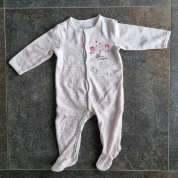 La Solderie suisse - Pyjama blanc rayé rose Pat & Ripaton taille 68