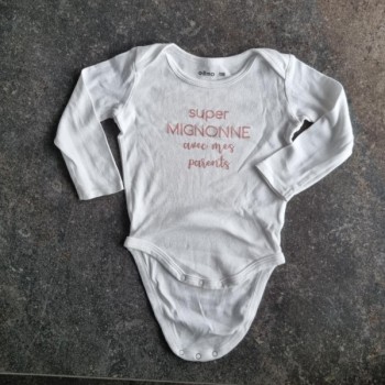 La Solderie suisse - Body blanc Super Mignonne Gemo