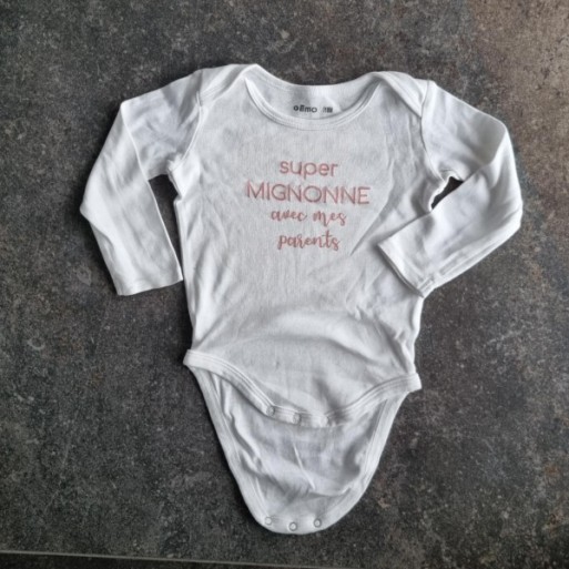La Solderie suisse - Body blanc Super Mignonne Gemo La Solderie suisse - Body blanc Super Mignonne Gemo
