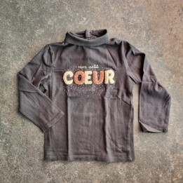 La Solderie suisse -  T-shirt noir Coeur col roulé Kiaki 92