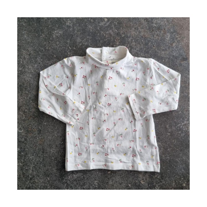 La Solderie suisse - T-shirt blanc col roulé Sfera 80