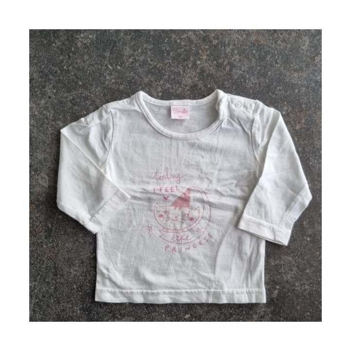 La Solderie suisse - T-shirt blanc chat sur la lune Smile 68
