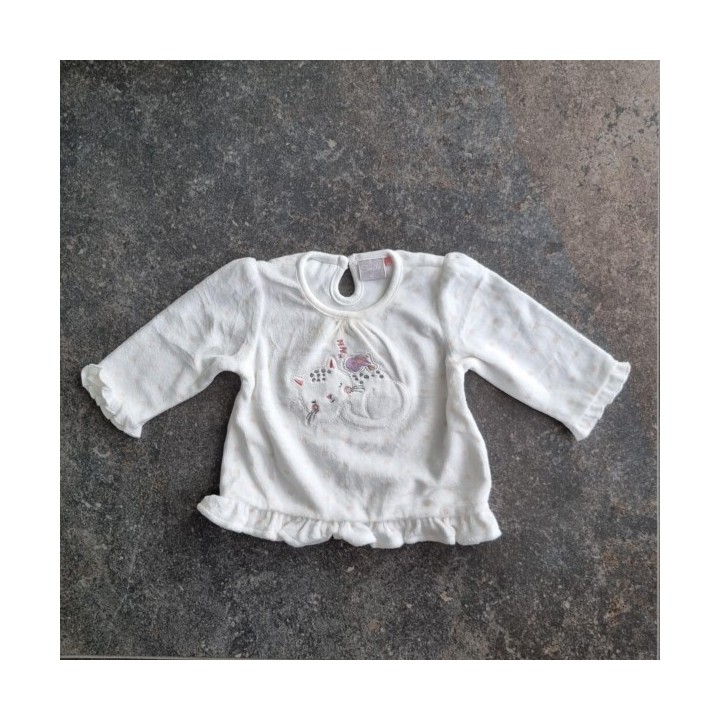 La Solderie suisse - T-shirt blanc doux chaton Smile 62