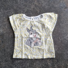 La Solderie suisse - T-shirt blanc fleurs jaunes lapin Disney 68