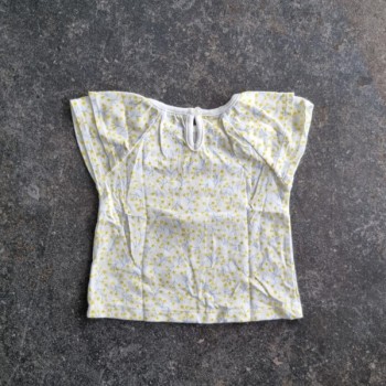 La Solderie suisse - T-shirt blanc fleurs jaunes lapin Disney 68