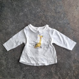 La Solderie suisse - T-shirt blanc girafe en fleurs Obaïbi 68