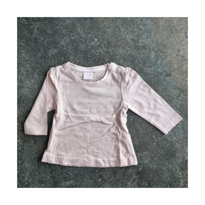 La Solderie suisse - T-shirt rose rayé pailletés Smile 68