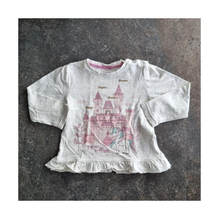 La Solderie suisse - T-shirt blanc château licorne Smile 92